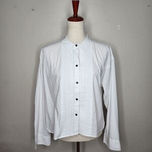 NWT J. Crew White Button Down Tuxedo Shirt Women's Size Medium